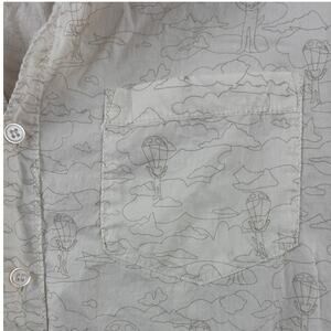 Ambsn California Button Up Shirt Mens L White Graphic Print Short Sleeve